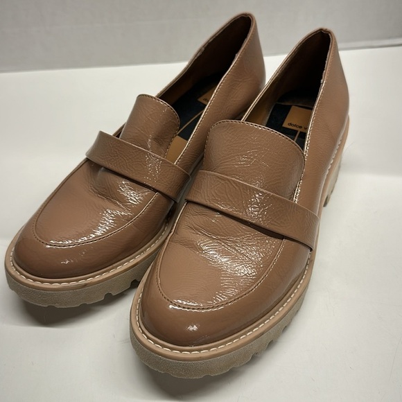 Dolce Vita Henri Block Lug Loafers Shoes Vegan Leather Tan Nude Brown Size 10 - Picture 4 of 8